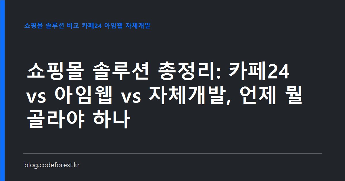 카페24, 아임웹, 자체개발 세 가지 쇼핑몰 구축 방식을 비용과 커스터마이징 자유도 기준으로 비교하는 이미지