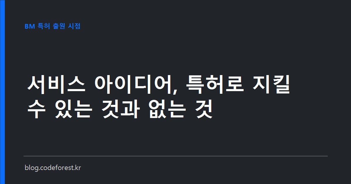 서비스 개발 일정표 위에 특허 출원서와 심사 기간, 관납료 항목이 표시된 이미지
